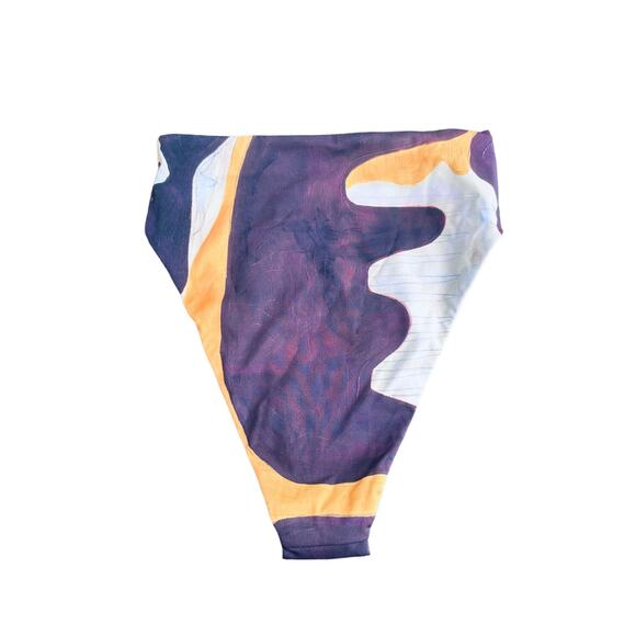 Ziah by St Agni 90s High Waist Joan Purple Camo Print Bikini Bottom Size 8 - Picture 8 of 10